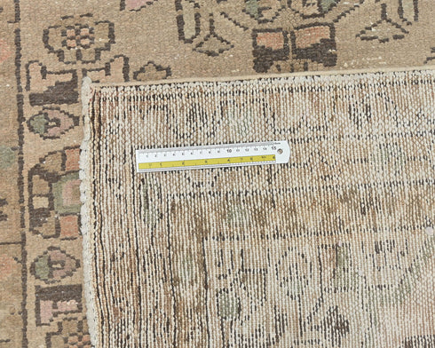 10 Ft Vintage Brown Persian Style Hand Knotted Low Pile Wool Runner Rug